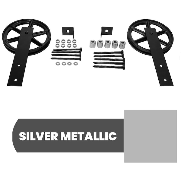 Ekena Millwork Exterior Dummy Roller Single-Panel Hardware Set w/ 2 Fixed Wagon Wheel Hangers (track not included) GB6004EHW1 - main